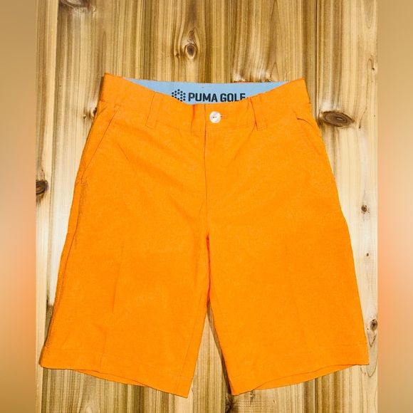 PUMA Boys Golf Shorts Size Small 7/8 in Orange - Picture 3 of 8